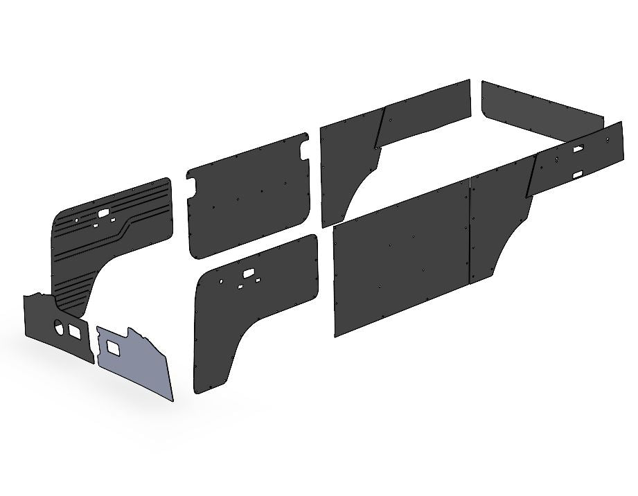 T2 Bay Window 1972-1975 Tin Top Full ABS Panel Interior Set